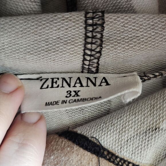 Zenana Women's Leopard Hoodie with Pockets Plus Size 3X Lightweight - Picture 3 of 4